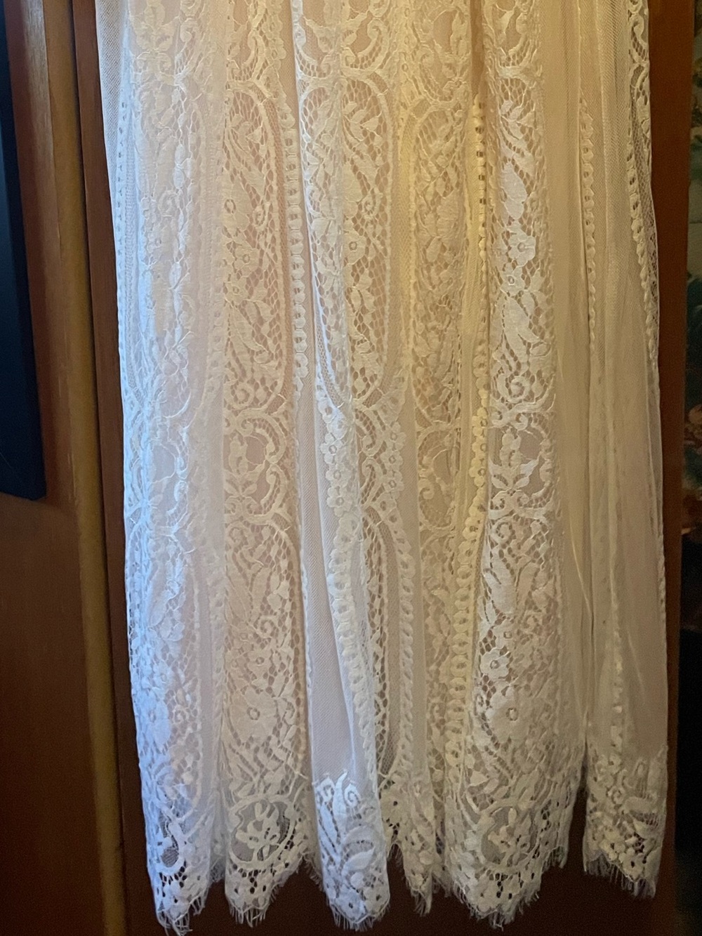 Aakaa Strapless Lace Maxi Dress in Cream - Picture 4 of 7
